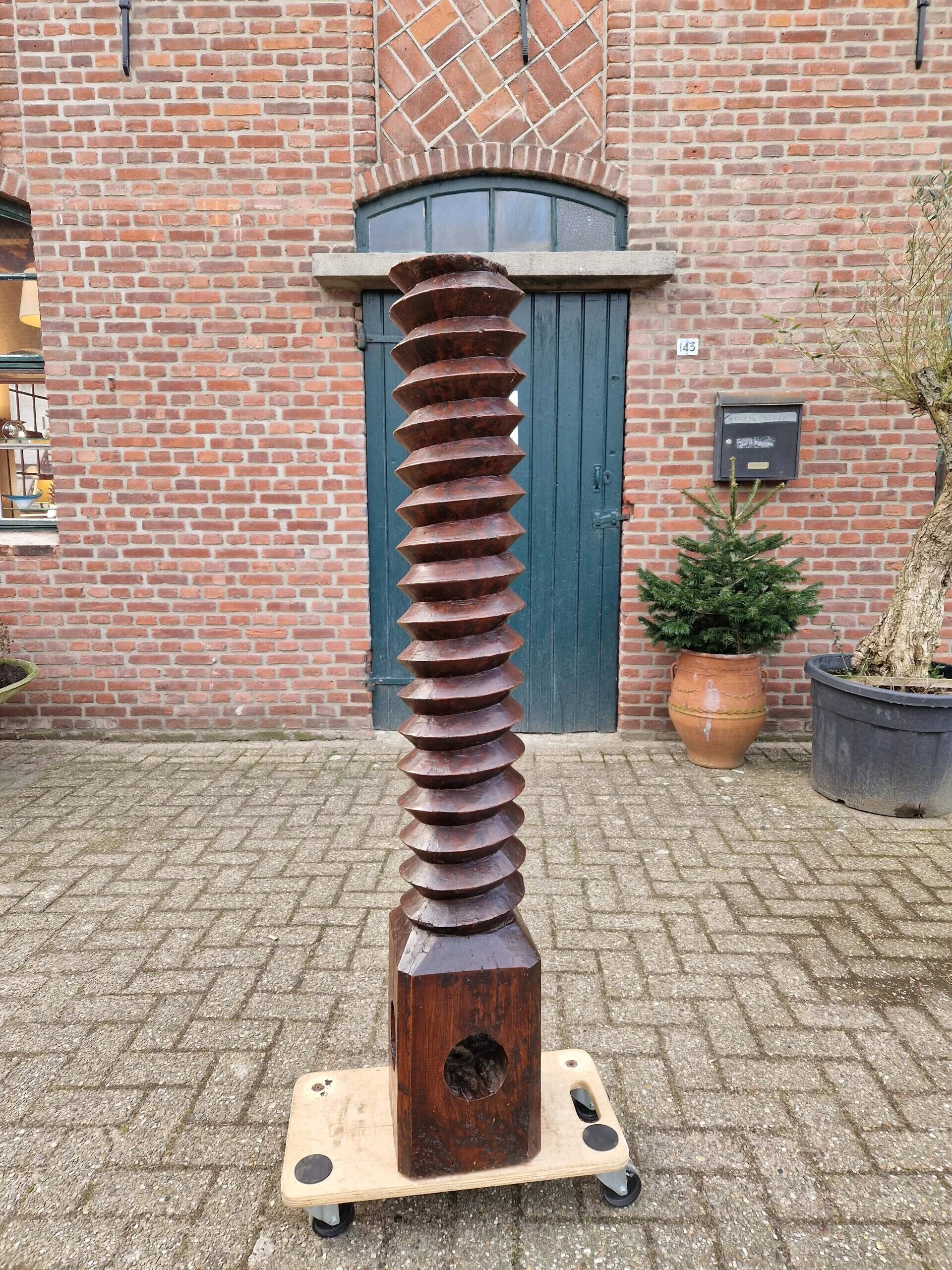 Sculptural antique wine press, France 19th century