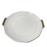 Gold Limoges porcelain cake dish