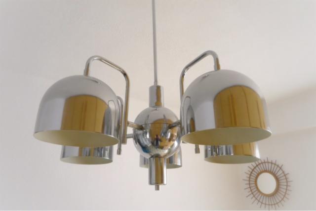 Hanging lamp chromed metal