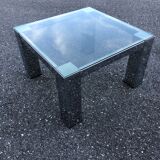 Chrome coffee table and smoked glass 70