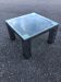Table basse chrome et verre fumé des années 70