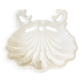 White enameled cast iron soap dish