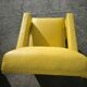 Pair of armchairs in sunny yellow leather