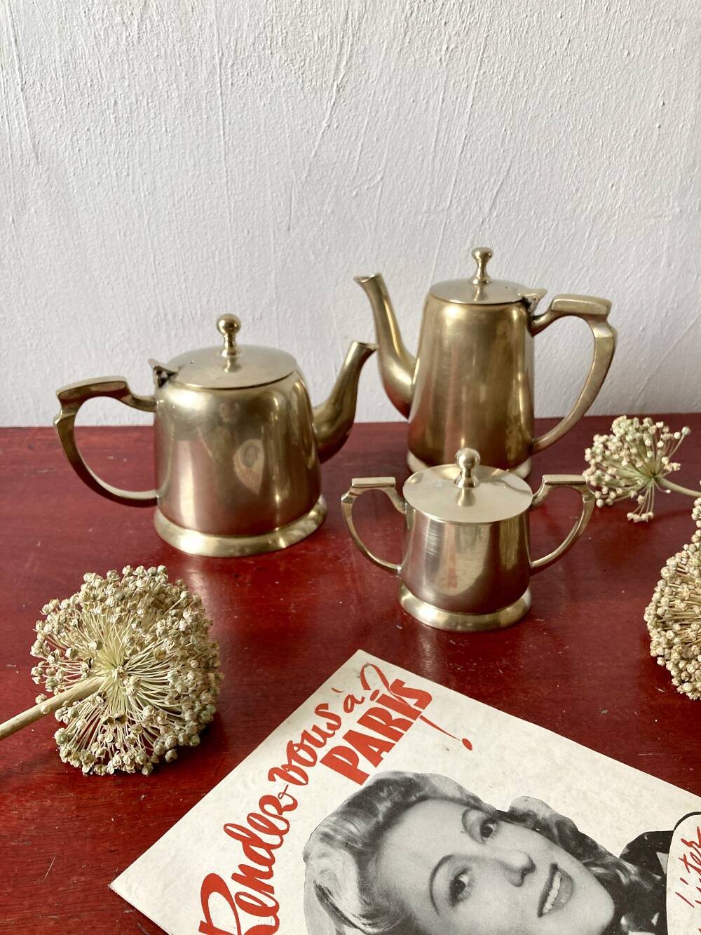 Antique Art Deco silver-plated tea and coffee set