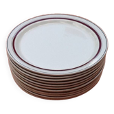 11 Flat plates (dessert Earthenware Boch Frères. La louvière. Made in Belgium