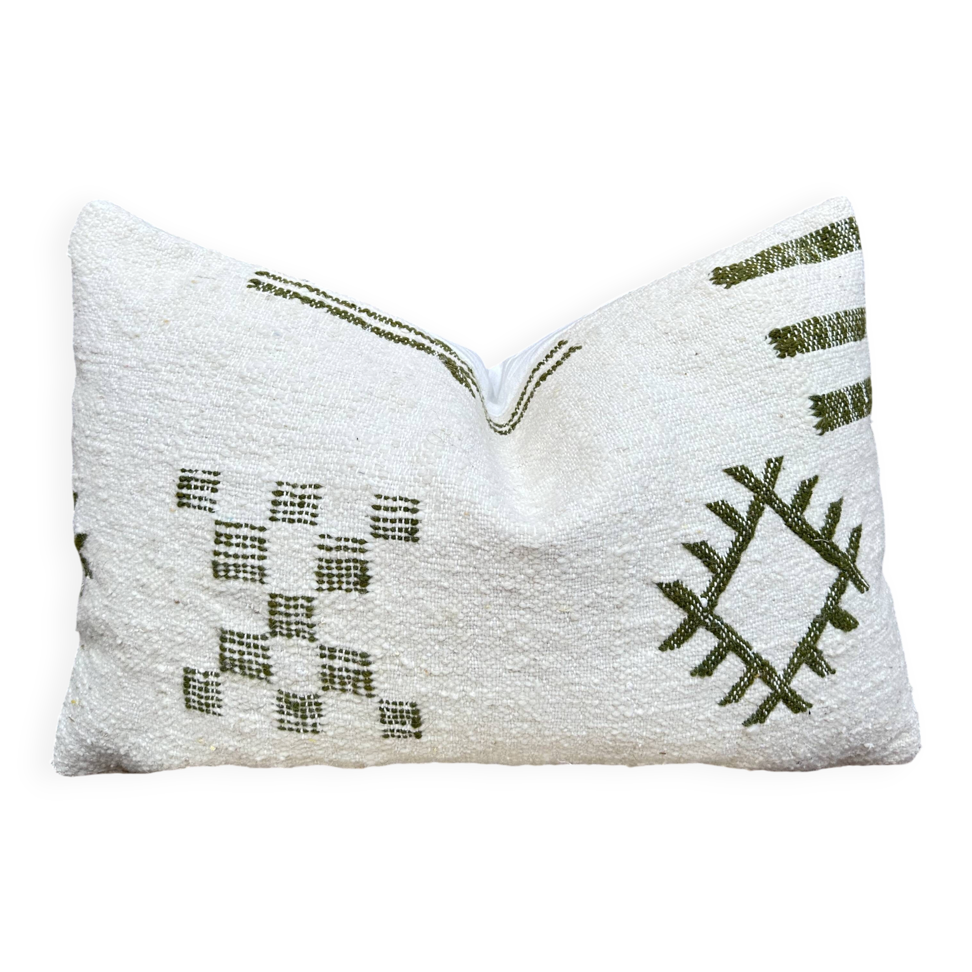 Handmade cushion cover in Berber wool: Moroccan Kilim cushion