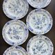 Lot de 6 assiettes plates florales vintage