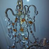 Chandelier to, colored crystal tassels