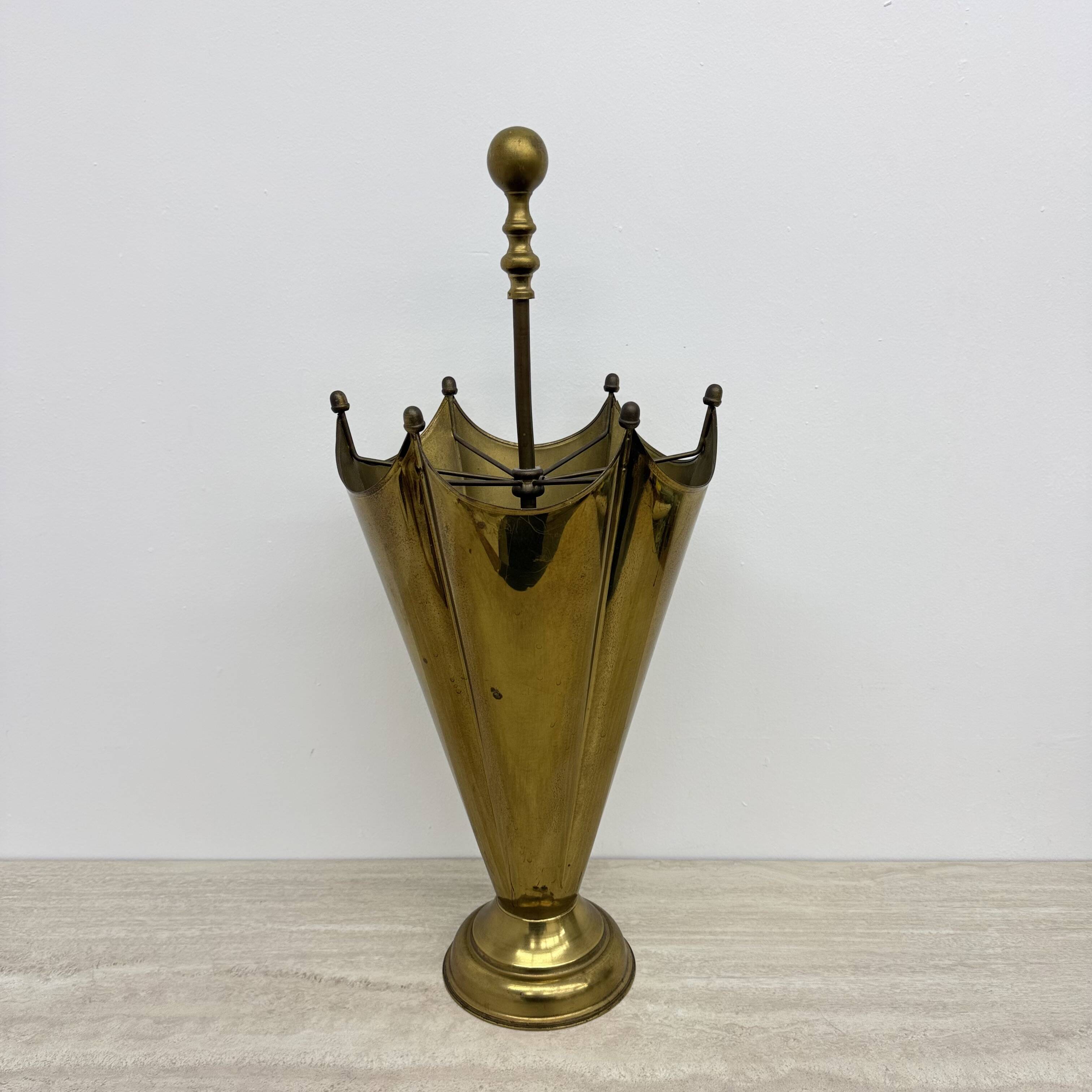 Mid-century design brass umbrella stand , 1970’s