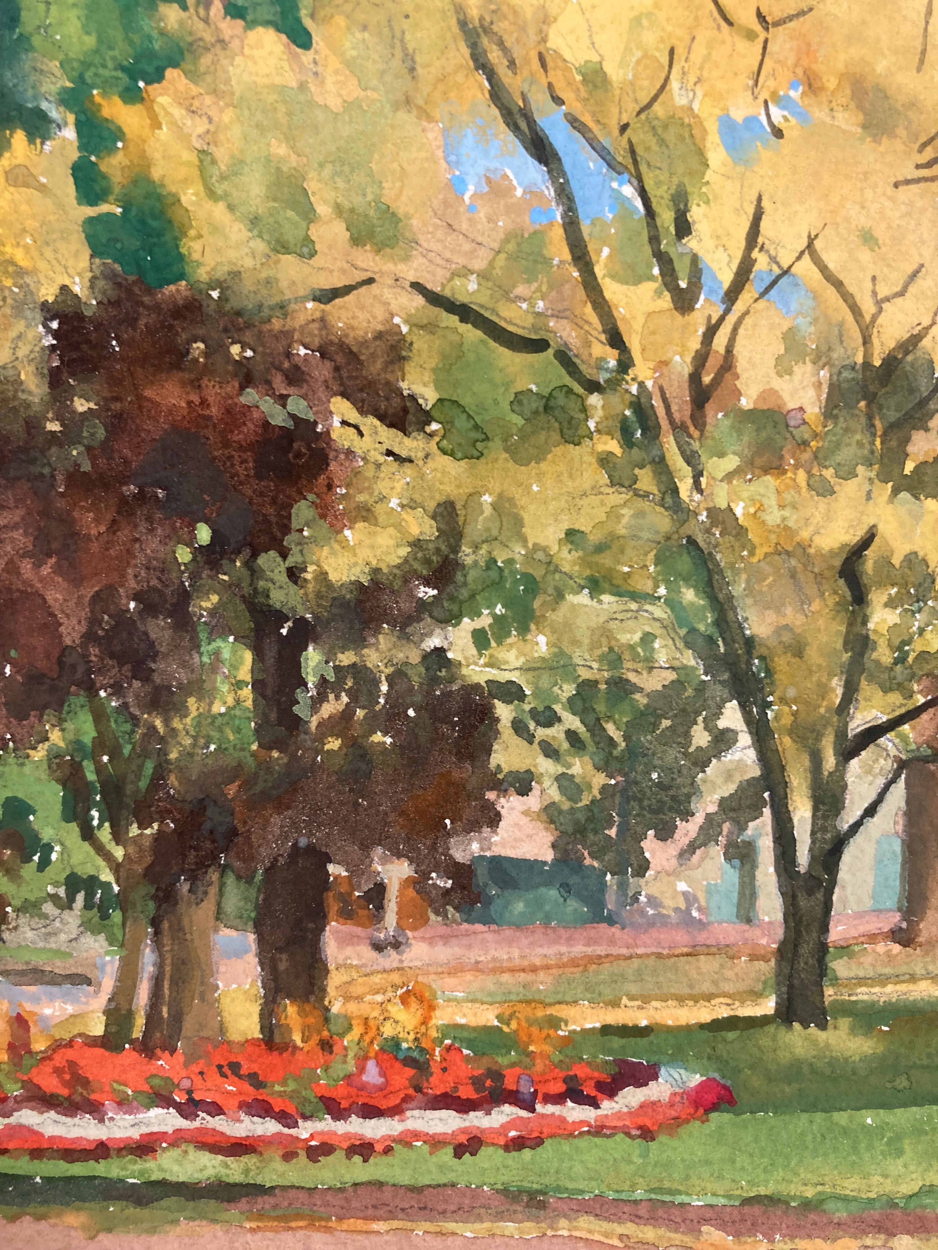 Vintage landscape watercolor