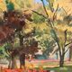 Vintage landscape watercolor