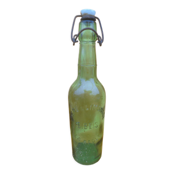 Ancienne bouteille verte biére & limonade e. beis la réole