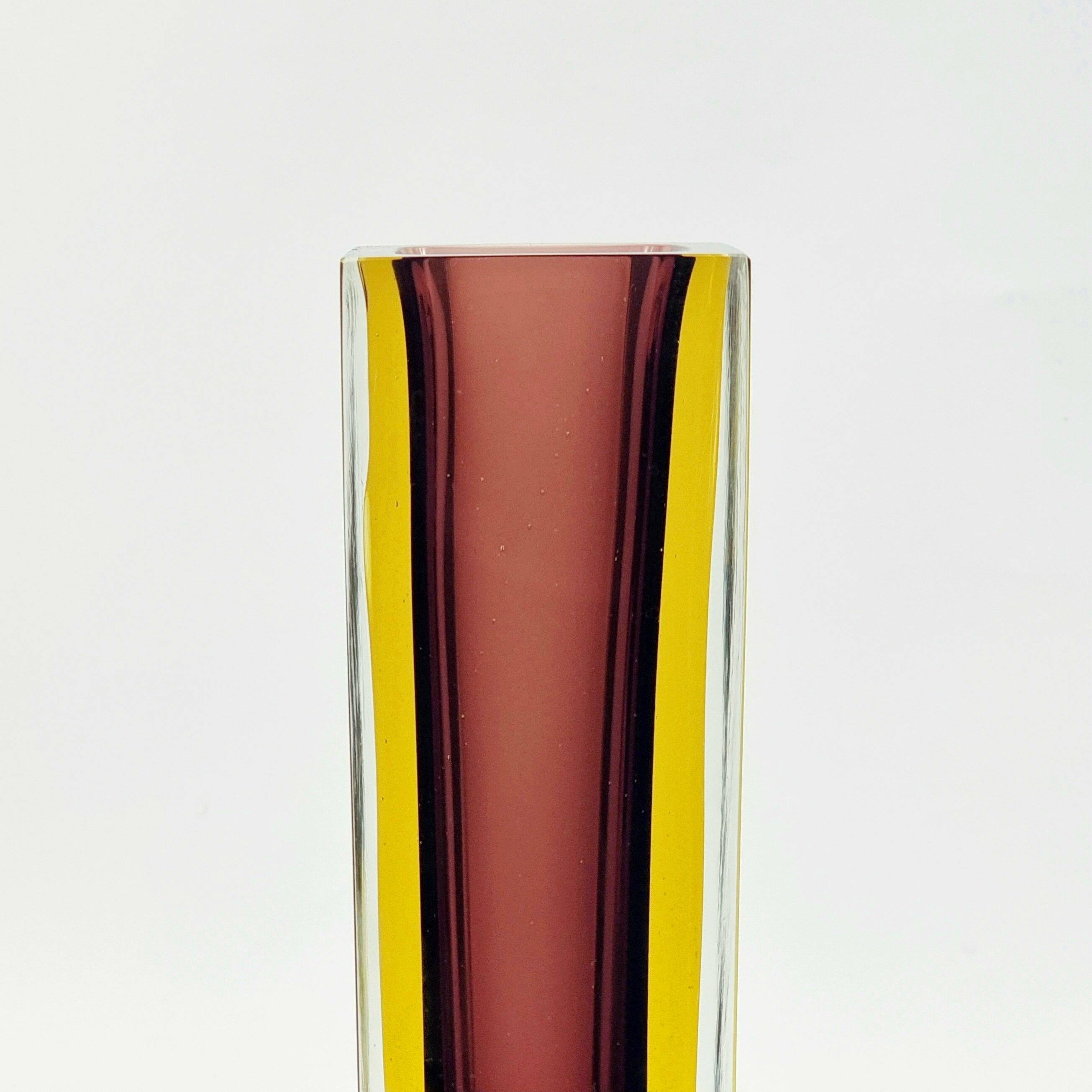 XXL Mid-Century Sommerso Murano Glass Vase by F.Poli for Mandruzzato, 1970s