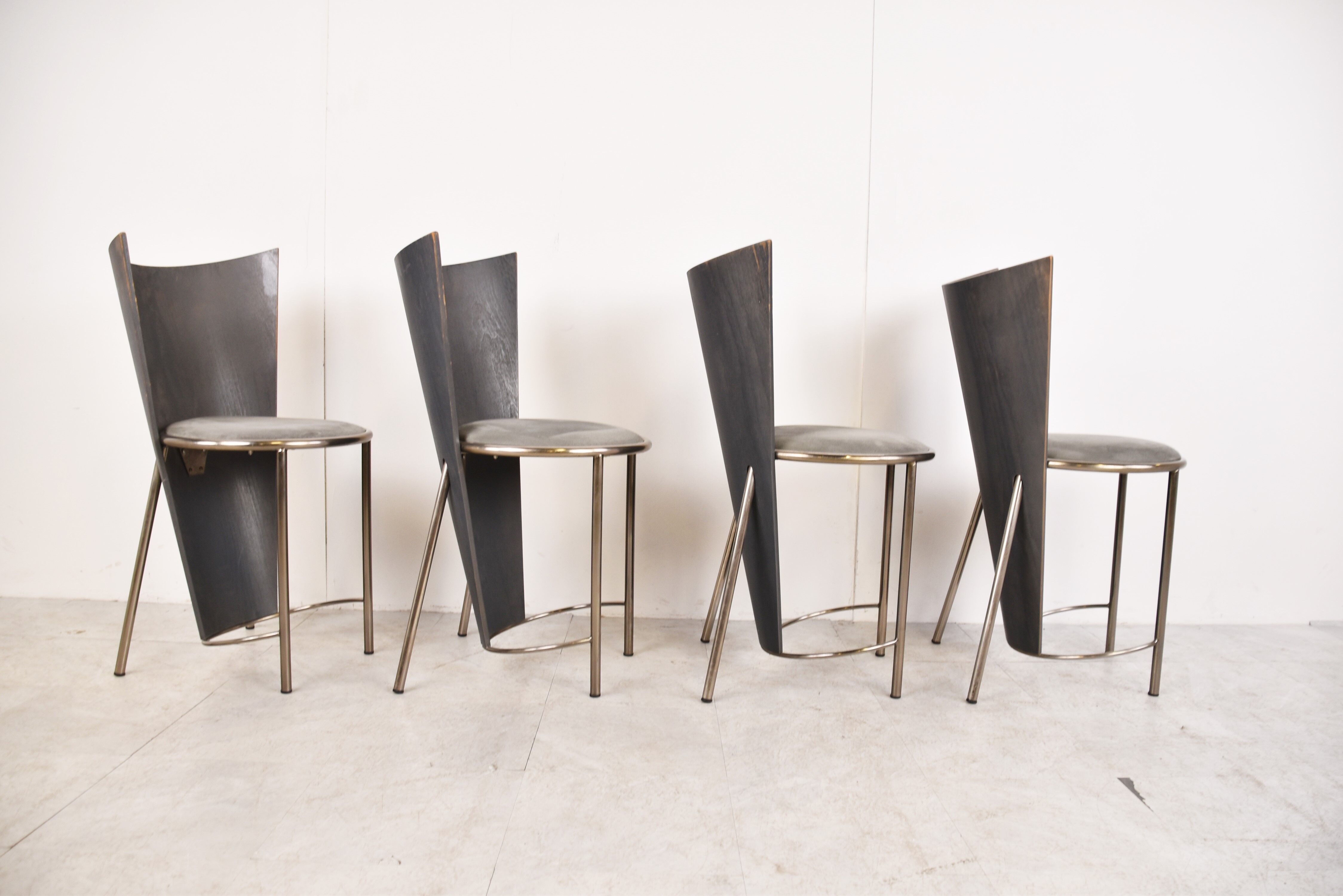 Vintage dining chairs by Frans Van Praet, set of 4