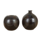 Paire de vases boule style scandinave, céramique