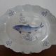 Fish plate limoges "corail la mer" porcelain a. giraud & cie sauviat
