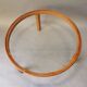 Round bass table in oak and glass, 50s
