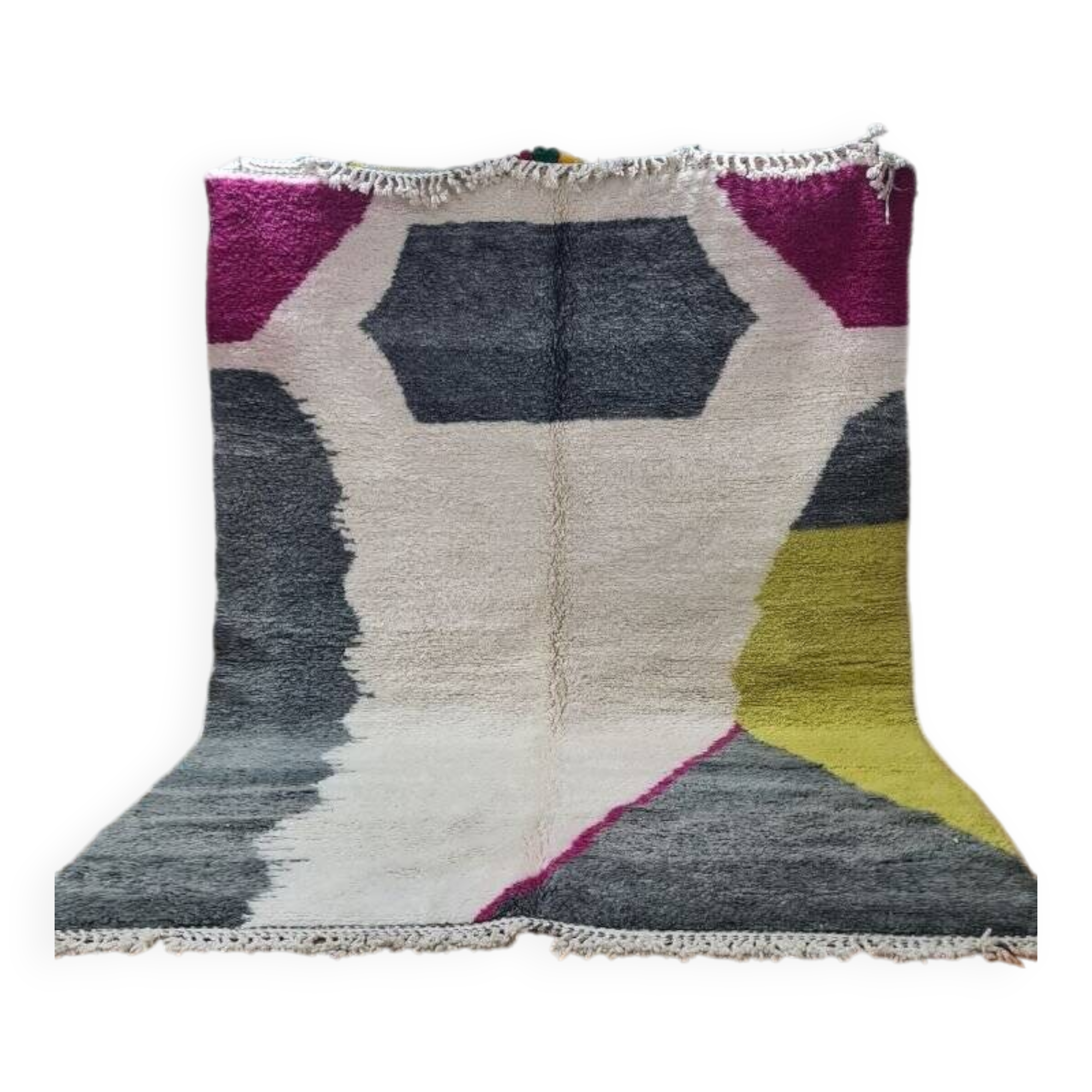 Modern Moroccan Beni Ouarain Rug - Handwoven in wool with unique geometric design