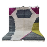 Modern Moroccan Beni Ouarain Rug - Handwoven in wool with unique geometric design
