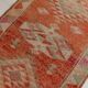 Tapis Somon délavé, fait main, 3 x 13, style vintage turc, 84 x 390 cm