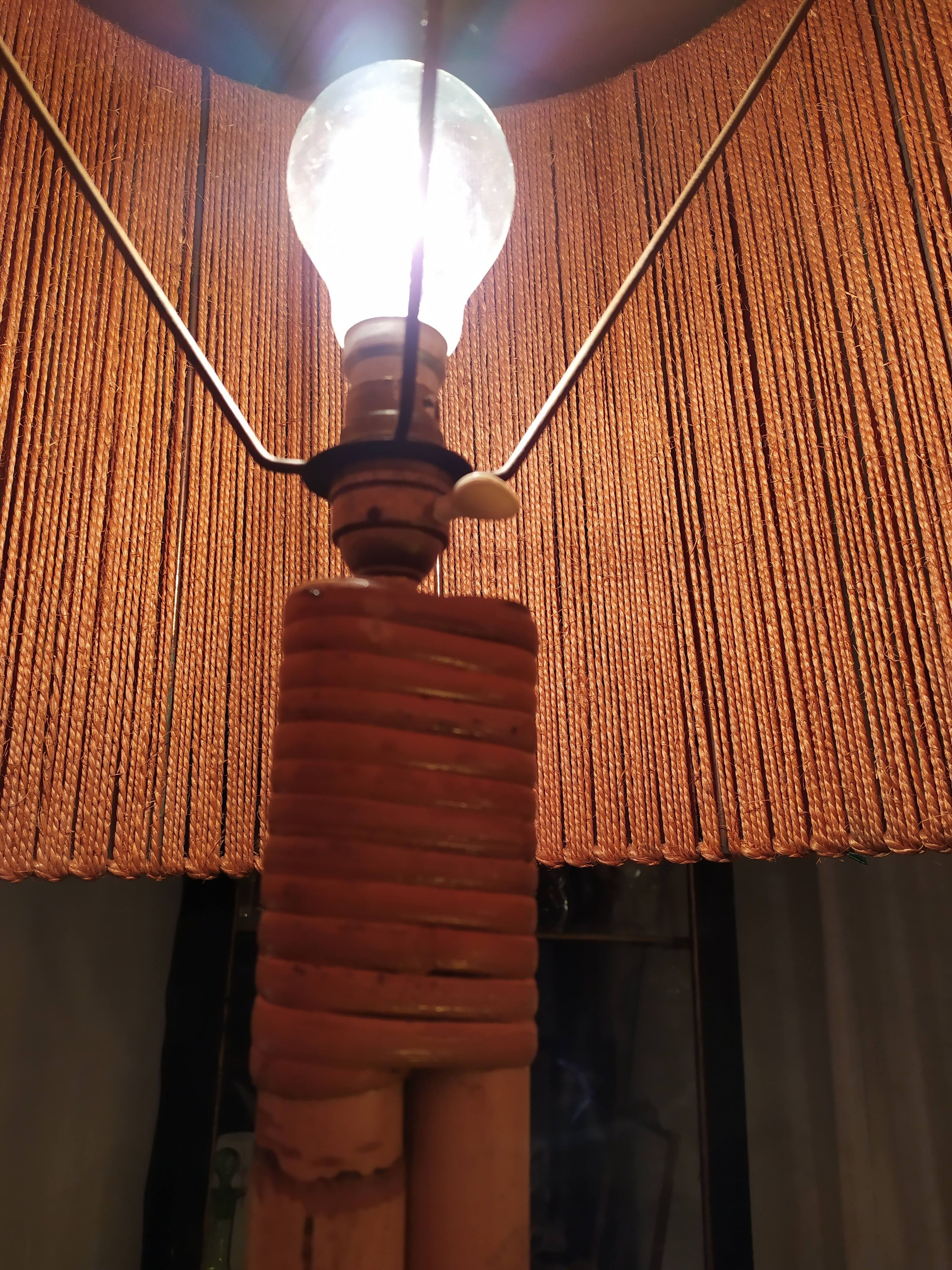 Rotin lamppost vintage rope