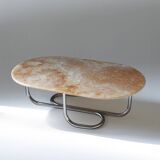 Space Age chrome and onyx coffee table