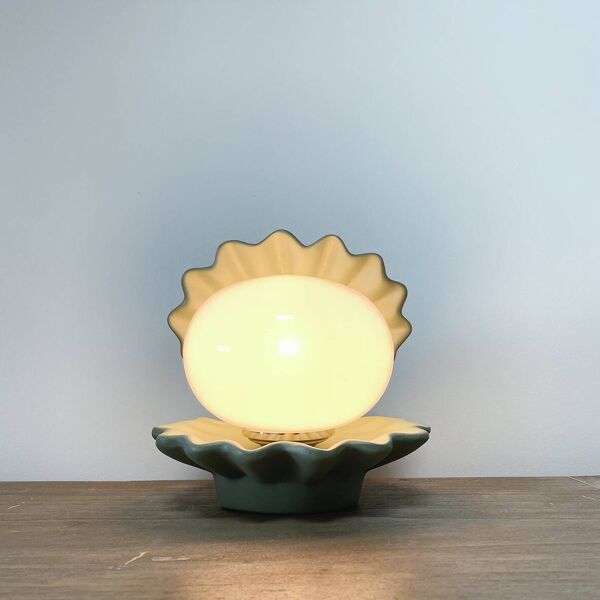 Lampe coquillage en céramique des années 70/80