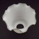 White Opaque Glass Bell Shaped Shade With Contrasting Frilled Edge
