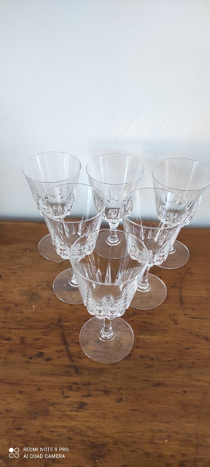 Set of retro vintage stemmed glass