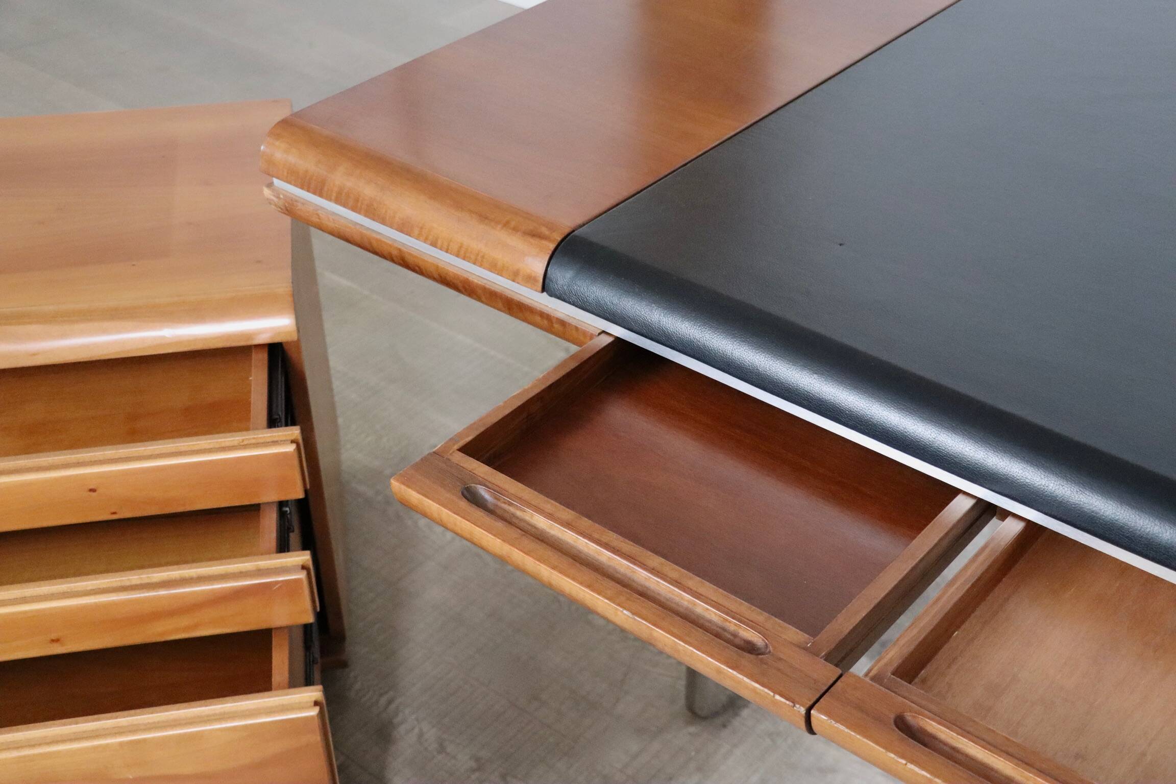 Hans Von Klier For Skipper Executive Desk And Credenza, Italy, 1970s