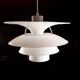 Danish brushed metal pendant light, Poulsen "Charlottenborg" model.