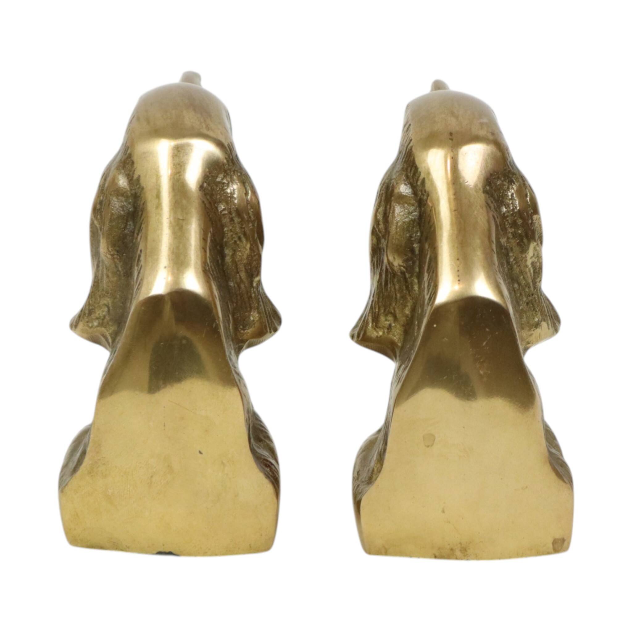 Vintage Pair of Brass Bookends for Irish Setter Dogs