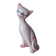 Romantic long-necked cat figurine in pink ceramic, Cat Statuette 1970