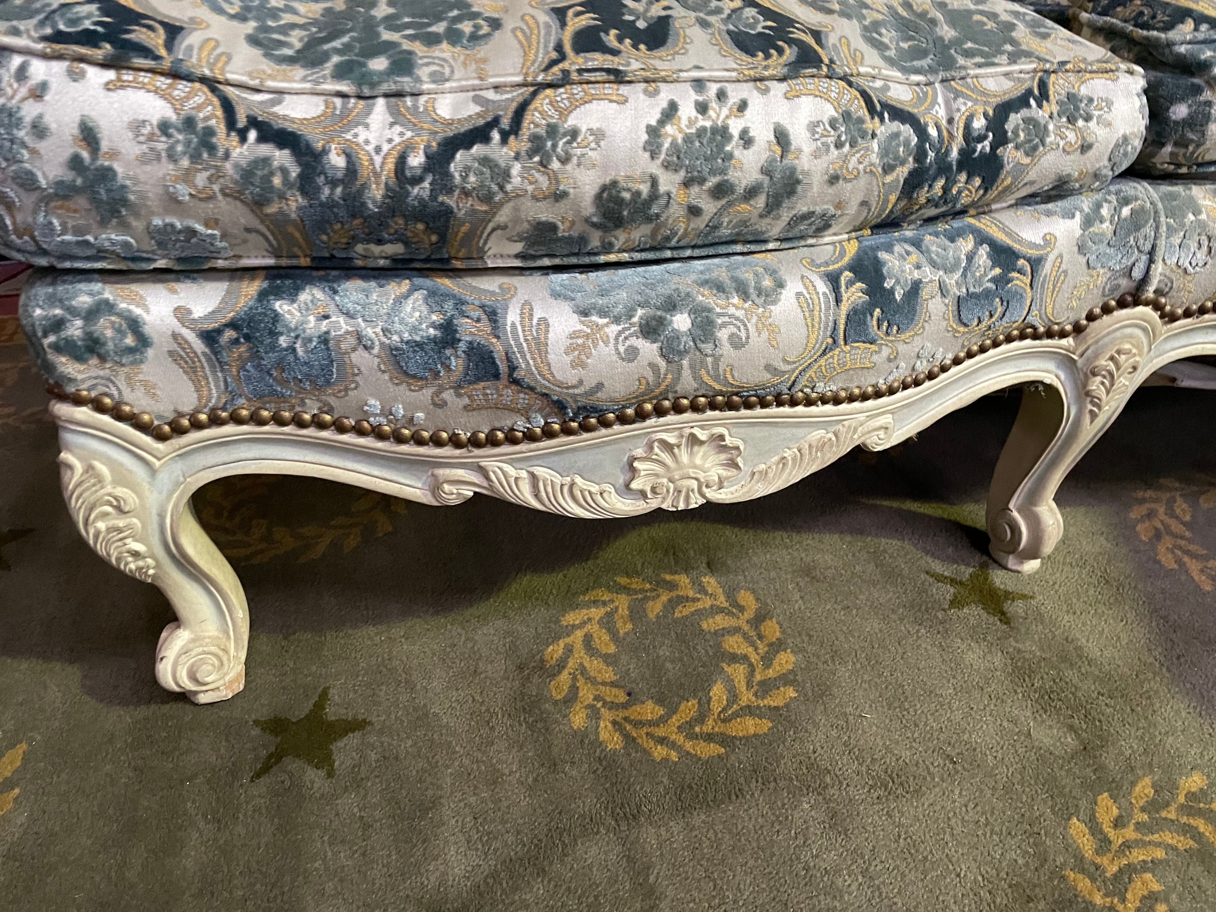 Salon canapé et paire de bergères Louis XV