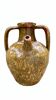 Ancient oil jar in glazed terracotta, khaki green, Auvergne, Lezoux