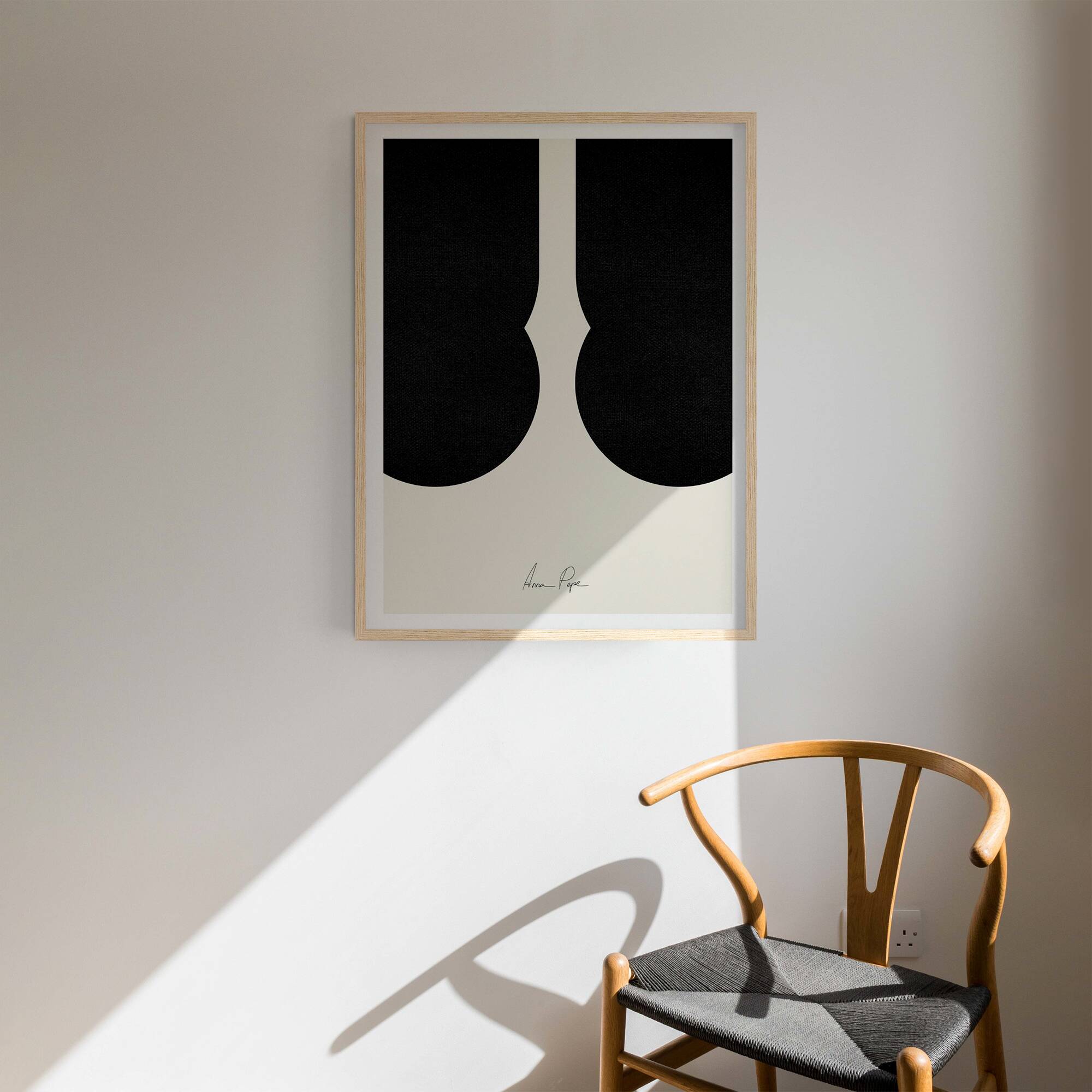 Abstract black figures giclee print, 50x70cm