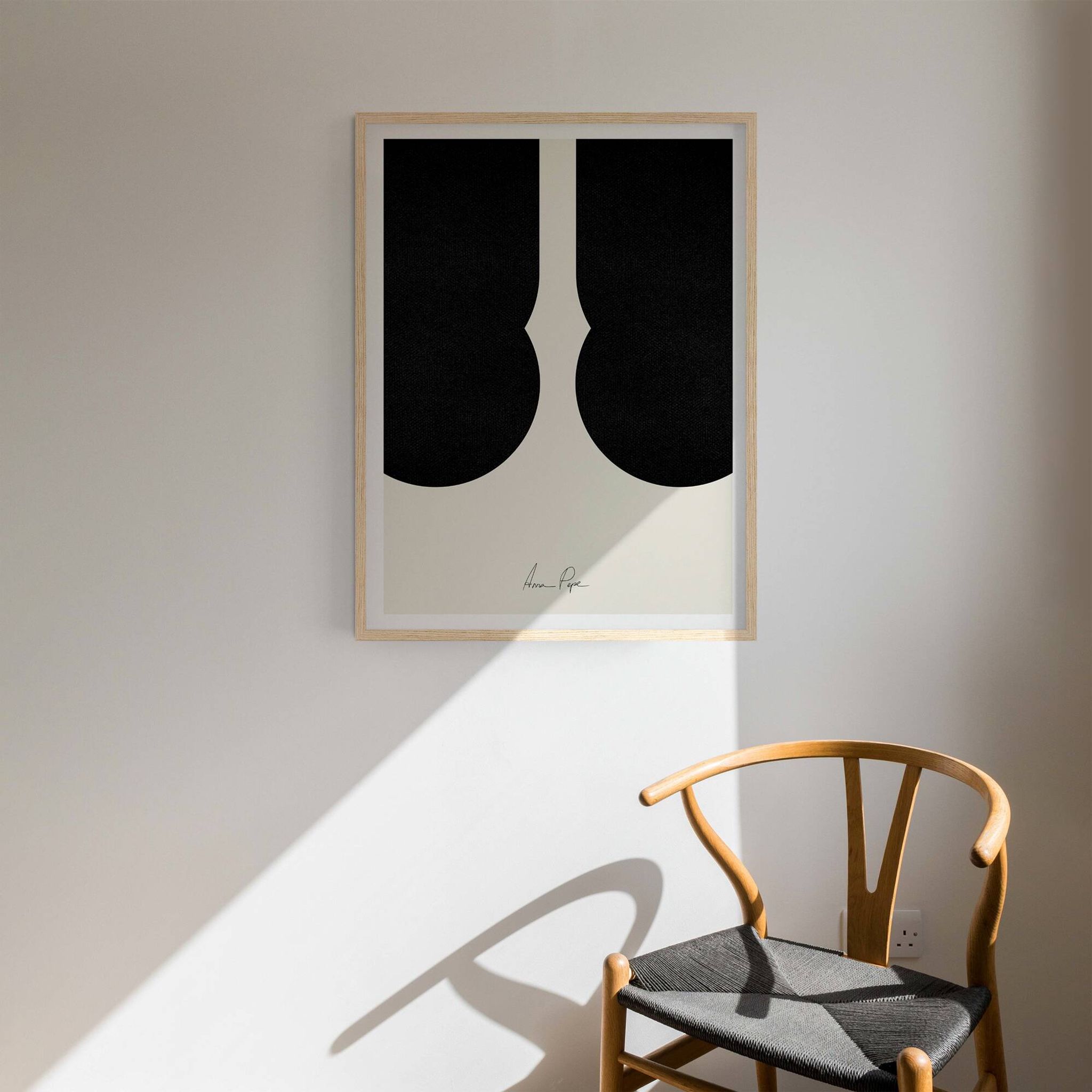 Abstract black figures giclee print, 50x70cm