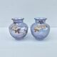 Paire de petits vases art nouveau decor floral émaillé