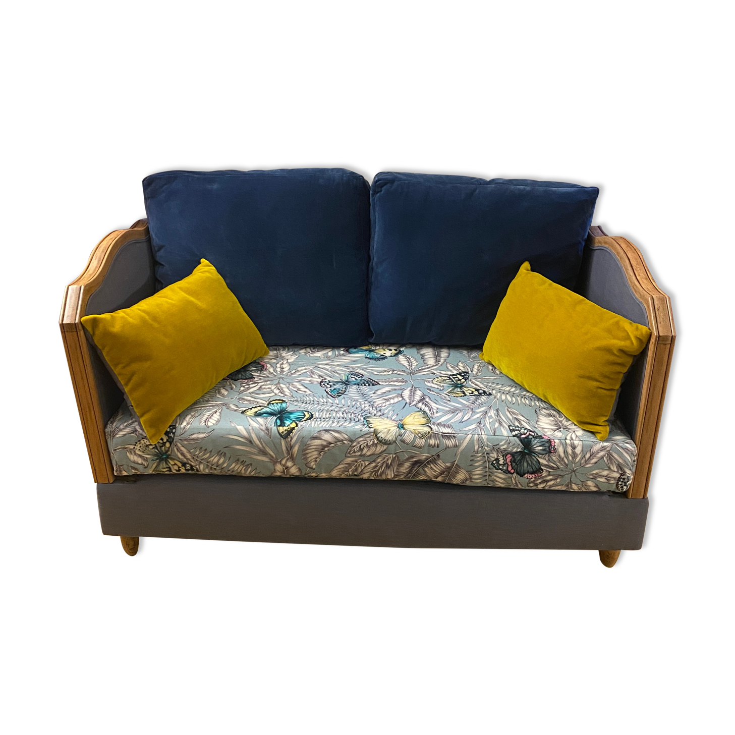 Swallow bench Thevenon Fabric - Completely redone Fabrics Upcycling