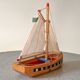Wooden basin sailboat from the brand Lego, vintage toy.