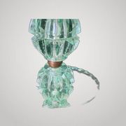 Green crystal bedside lamp attributed to Jacques Adnet for Baccarat.