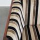 Luxury Art Deco 2.5-seater design sofa with beautiful woodwork and high-quality fabric upholstery