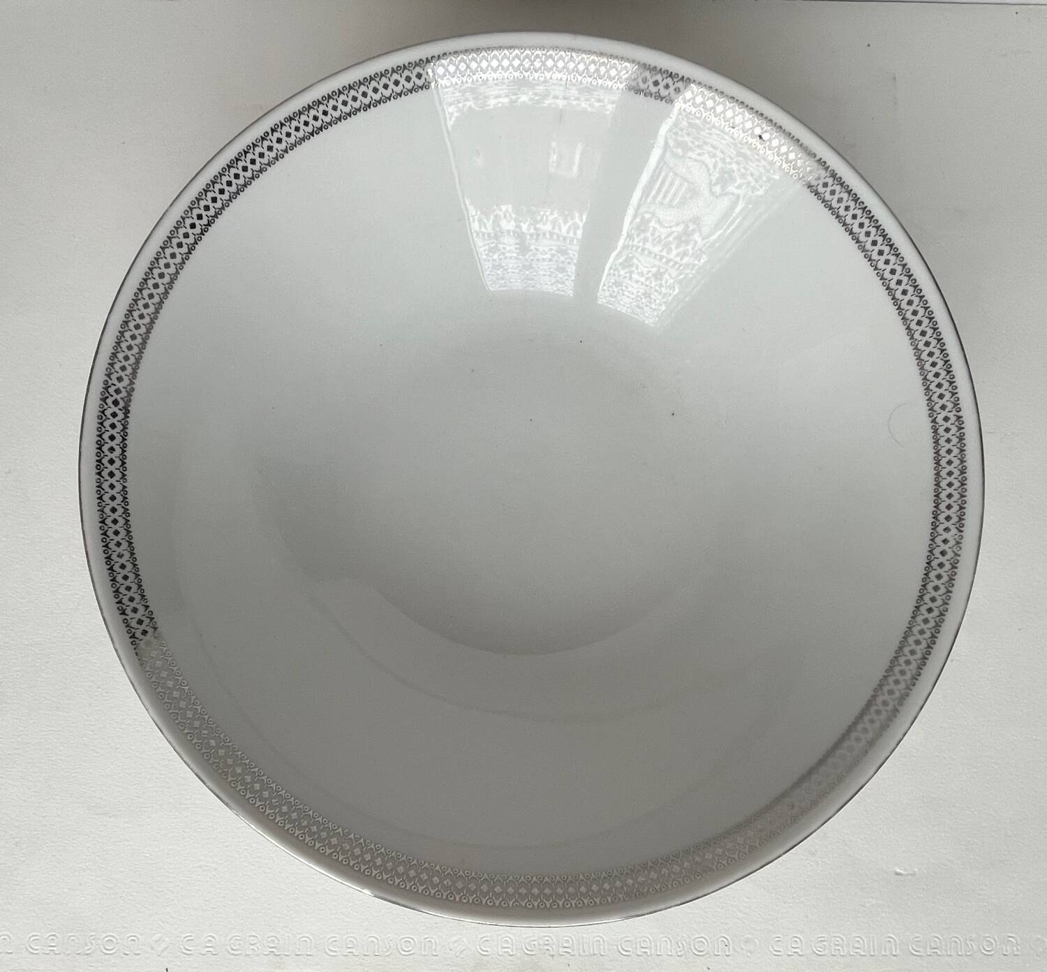 Antique white porcelain salad bowl