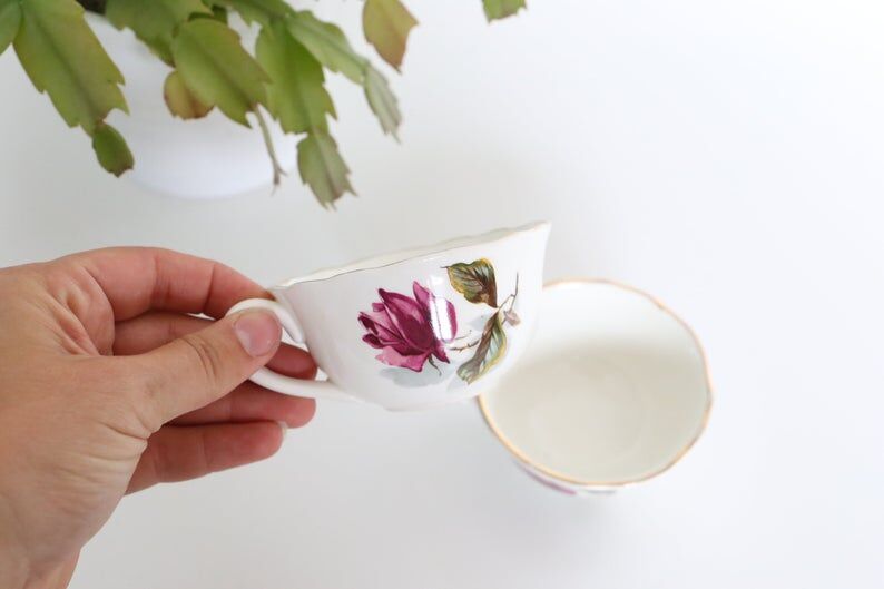 2-cup Gien opaque porcelain set, Chambord pattern