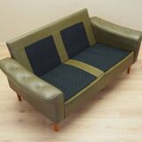 Canapé en cuir vert, design danois, années 1970, production : Danemark
