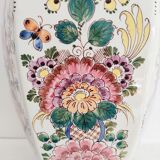 Delft potiche vase polychrome parakeets decoration