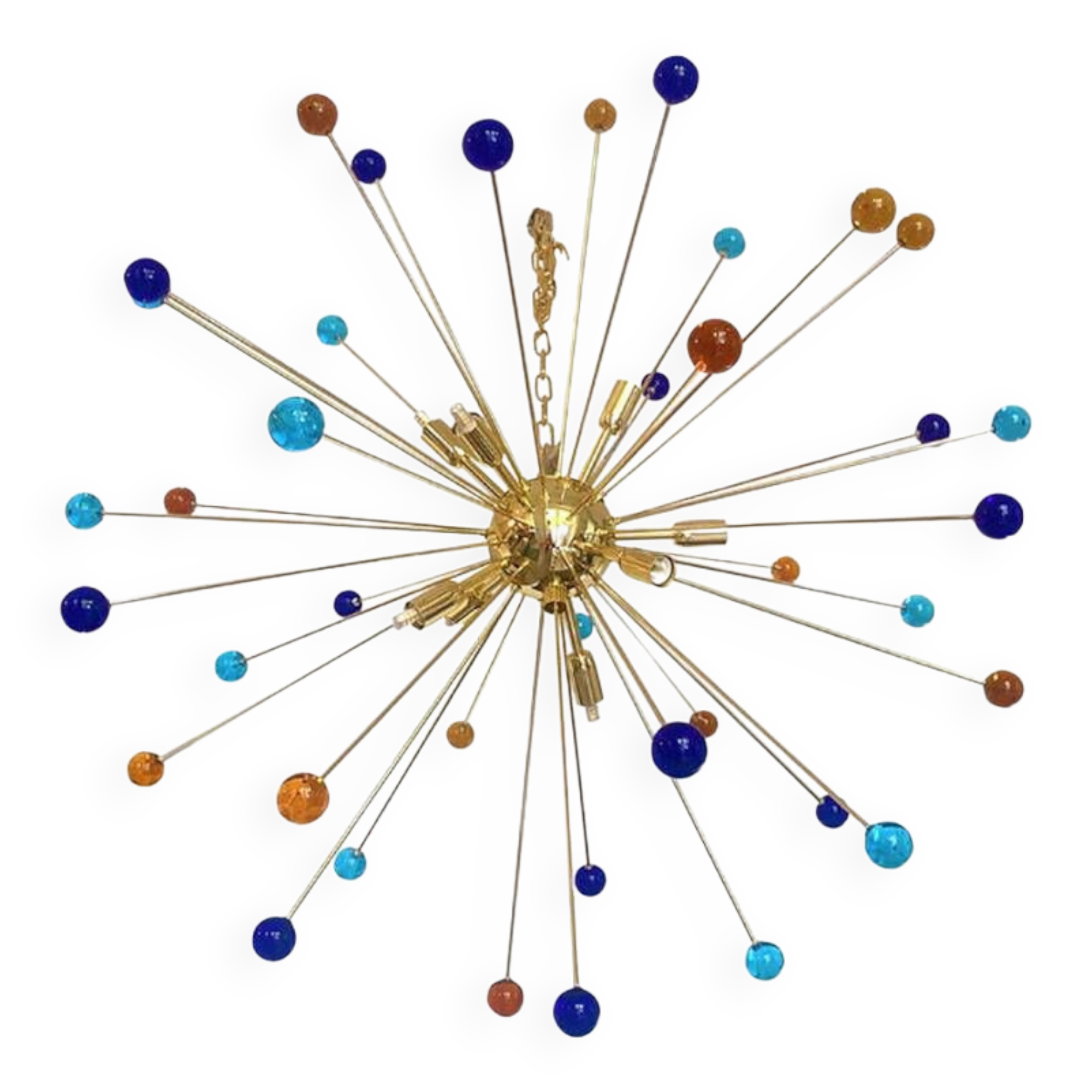 Contemporary Multicolor “Star” Murano Glass Sputnik Chandelier