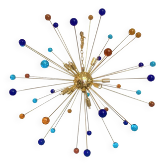 Contemporary Multicolor “Star” Murano Glass Sputnik Chandelier