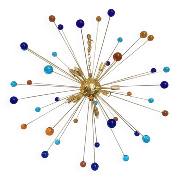Contemporary Multicolor “Star” Murano Glass Sputnik Chandelier