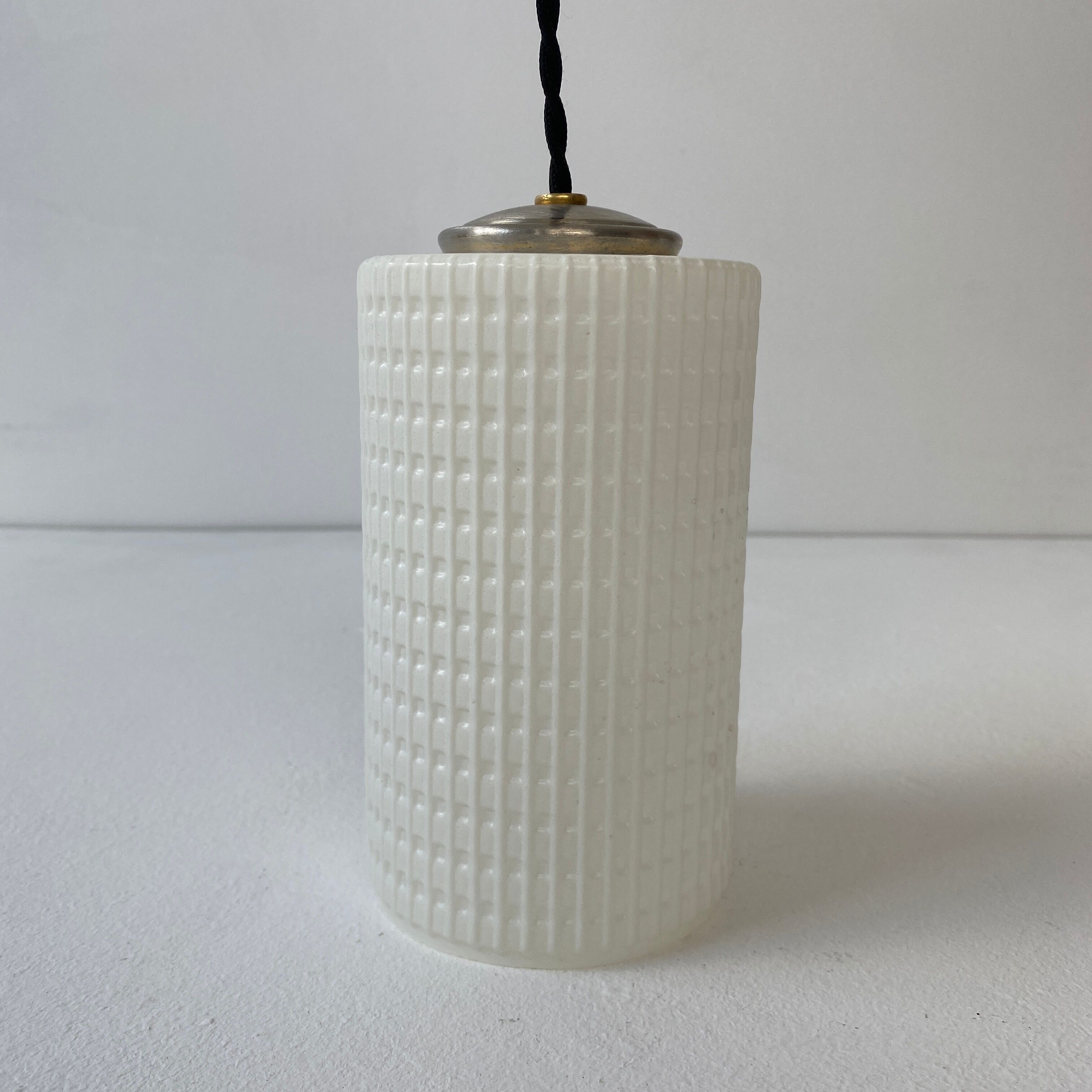 Pair of old vintage opaline pendant lamps